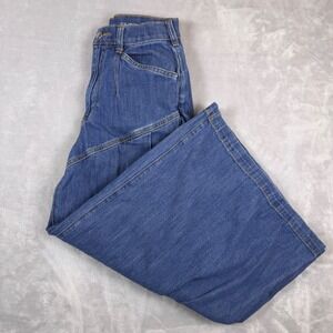 PILCRO Seam Flounce Wide Leg High Rise Pleated Jeans Women Size 27 Denim Blue*